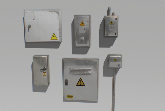 electrical box pack 1 3D Модель .c4d .max .obj .3ds .fbx .stl .blend 