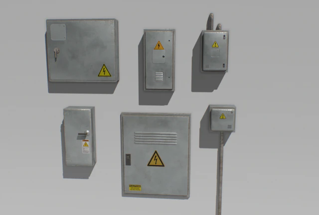 electrical box pack 2 3D Model .c4d .max .obj .3ds .fbx .stl .blend 
