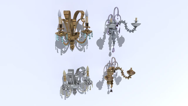 Confezione di applique da parete Modello 3D .c4d .max .obj .3ds .fbx .stl .blend 