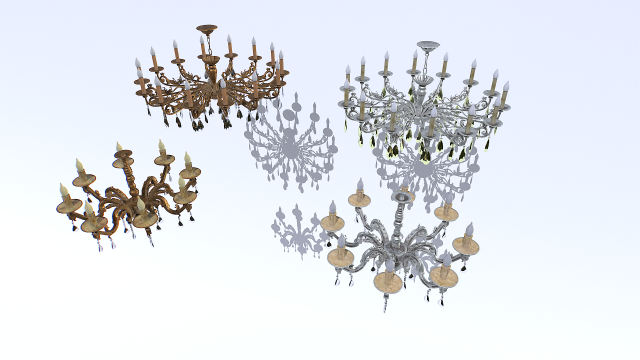 Chandelier pack 3D Модель .c4d .max .obj .3ds .fbx .stl .blend 