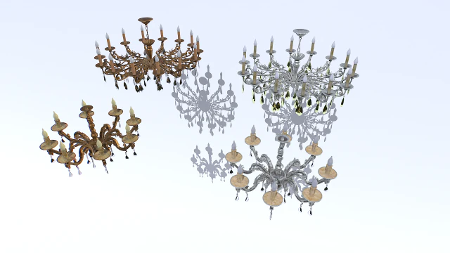 Chandelier pack 3D Model .c4d .max .obj .3ds .fbx .stl .blend 