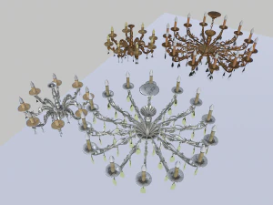 Chandelier pack 3D Model