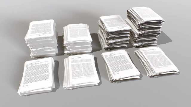 Kağıt yığınları 3D Model .c4d .max .obj .3ds .fbx .stl .blend 