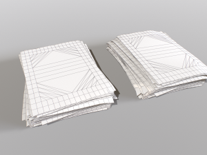 Paper piles 3D-Modell