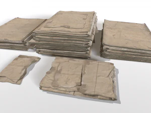Cardboard Piles 3D Model