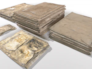 Cardboard Piles 3D Model