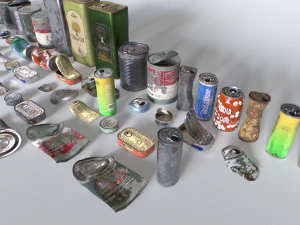 Kan rekwisieten rommelen 3D Model