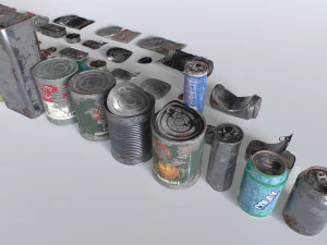 Kan rekwisieten rommelen 3D Model