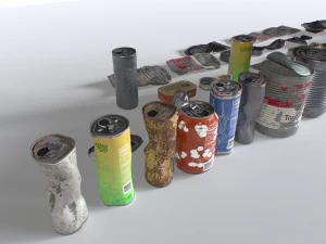 Kan rekwisieten rommelen 3D Model