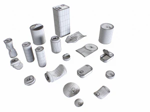 Kan rekwisieten rommelen 3D Model