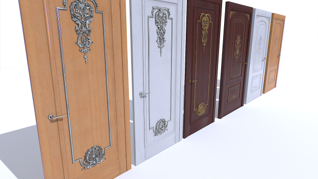 Classic Door pack 3D Модель .c4d .max .obj .3ds .fbx .stl .blend 