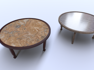 Round wooden table 3D Model