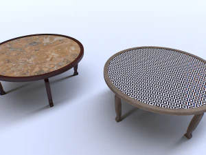 Round wooden table 3D Model