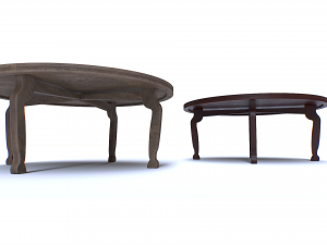 Round wooden table Modèle 3D