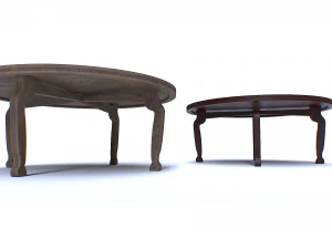 Round wooden table 3D Model
