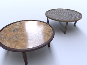 Round wooden table 3D Model