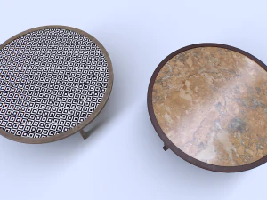 Round wooden table 3D Model