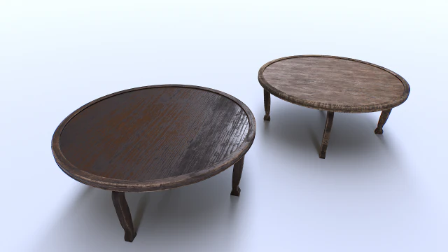 Old wooden table 3D Model .c4d .max .obj .3ds .fbx .stl .blend 