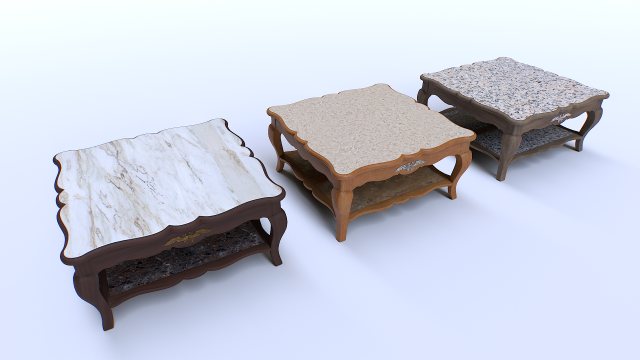 Coffee Table Pack Model 3D .c4d .max .obj .3ds .fbx .stl .blend 