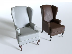 Pacchetto poltrona in pelle 1 Modello 3D