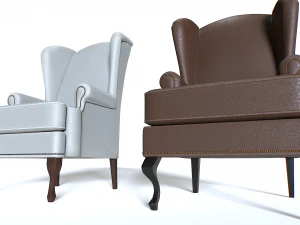 Leather Armchair Pack 1 3D Model