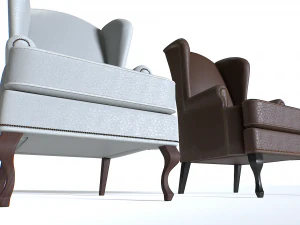 Leather Armchair Pack 1 3D Model