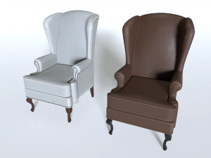 Leather Armchair Pack 1 3D Model