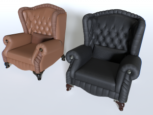 Leather Armchair Pack 2 3D मॉडल