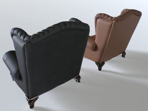 Leather Armchair Pack 2 3D मॉडल