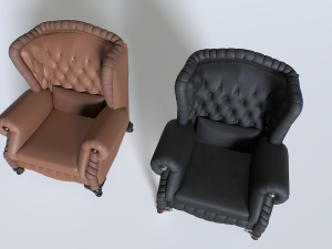 Leather Armchair Pack 2 3D मॉडल