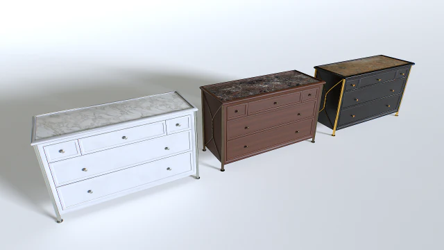 Paquete de gabinete cl&aacute;sico Modelo 3D .c4d .max .obj .3ds .fbx .stl .blend 