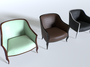 Leather Armchair Pack 4 3Dモデル