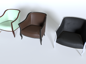 Leather Armchair Pack 4 3D Модель