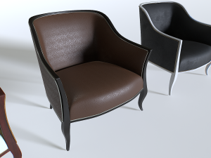 Leather Armchair Pack 4 3D Модель