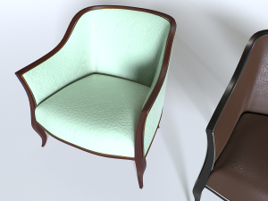 Leather Armchair Pack 4 3D Модель