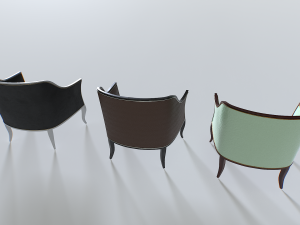Leather Armchair Pack 4 3D Модель