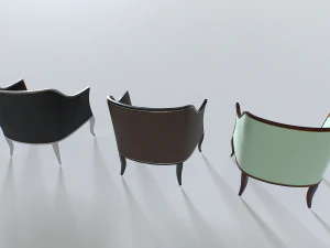 Leather Armchair Pack 4 3D Model