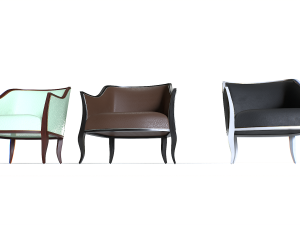 Leather Armchair Pack 4 3D Модель