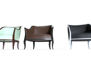 Leather Armchair Pack 4 3D Model