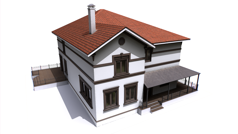 House 1 Modello 3D .c4d .max .obj .3ds .fbx .stl .blend 