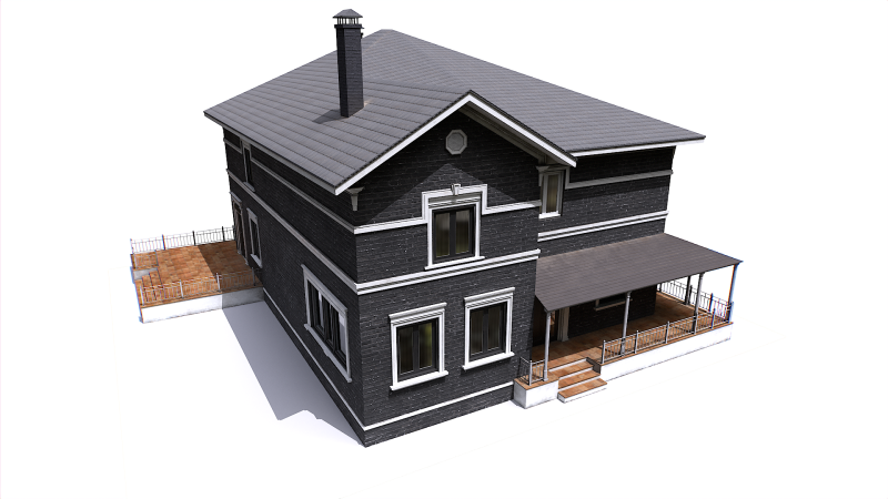 House 2 3D 模型 .c4d .max .obj .3ds .fbx .stl .blend 