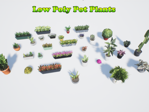 Low poly pot plants 3D 模型