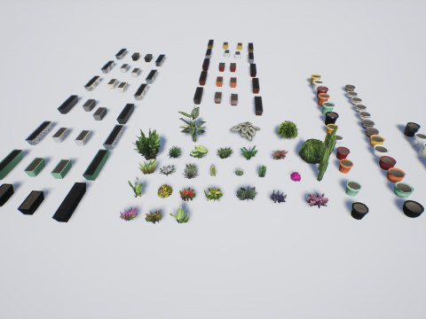 Low poly pot plants Modello 3D