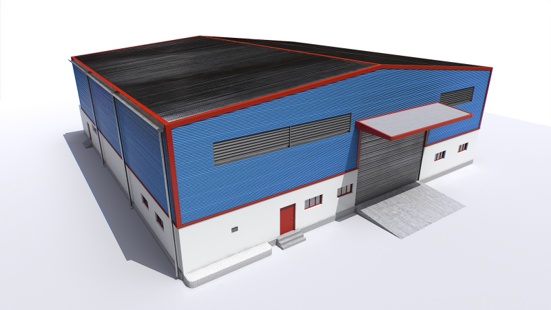 Modular industrial storage 3D Model .c4d .max .obj .3ds .fbx .stl .blend 