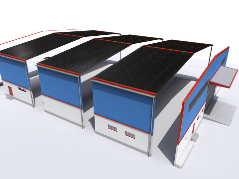 Modular industrial storage 3D Model