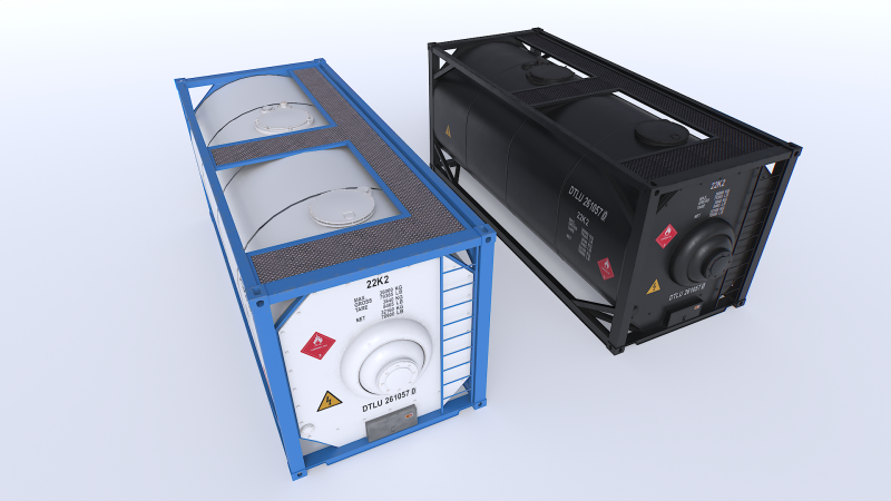 Tank Container pack 3D Model .c4d .max .obj .3ds .fbx .stl .blend 