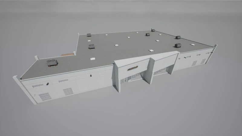 Modular Warehouse 3D Model .c4d .max .obj .3ds .fbx .stl .blend 