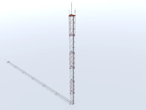 Іржава модульна антена 3D Модель