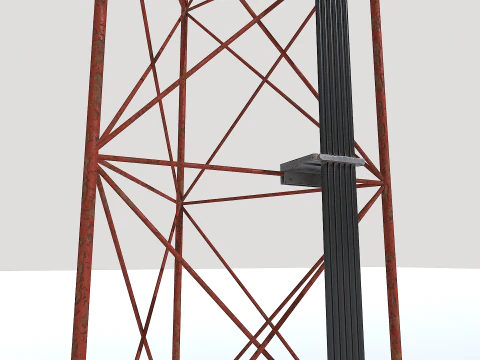 Antena modular enferrujada Modelo 3D