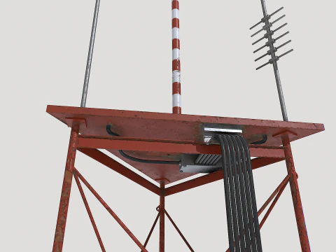 Antena modular enferrujada Modelo 3D